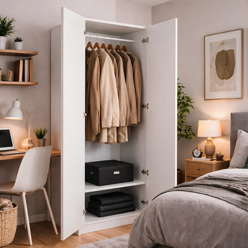 Armadio con due ante colore bianco frassinato 91x210H cm - ARM290