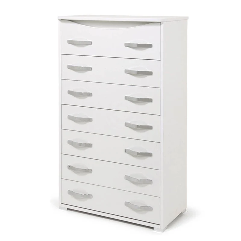 Cassettiera con 7 cassetti colore bianco frassinato 76x41x127H cm - Settimino Maxi