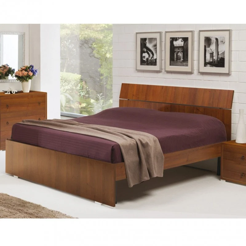 Letto matrimoniale in legno colore noce antico 171x200 cm
