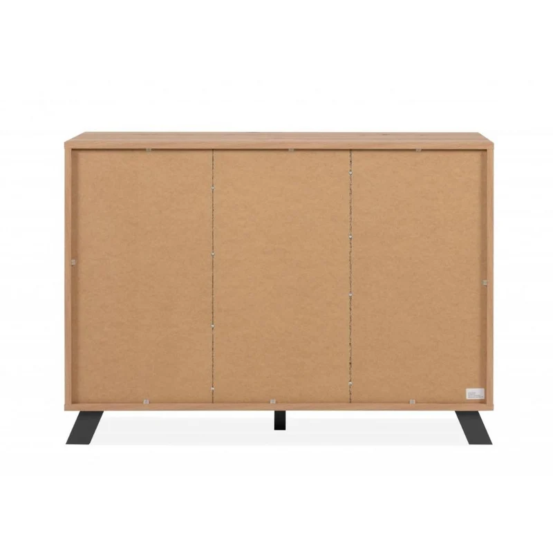 Madia 118 cm in legno con 2 ante e 4 cassetti colore rovere e antracite - Medan