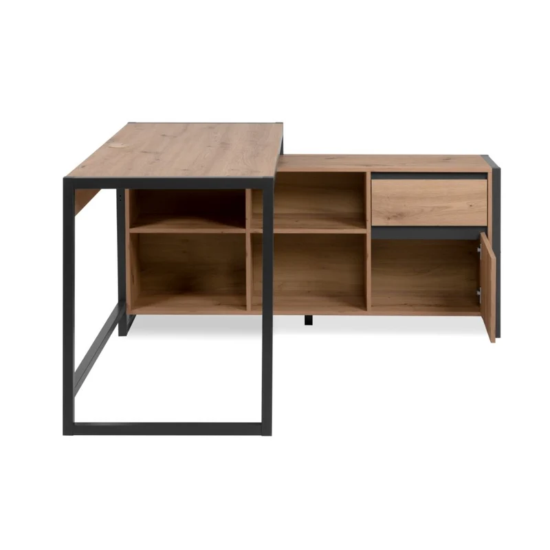 Scrivania angolare 142x139 cm reversibile colore quercia e antracite - Denver