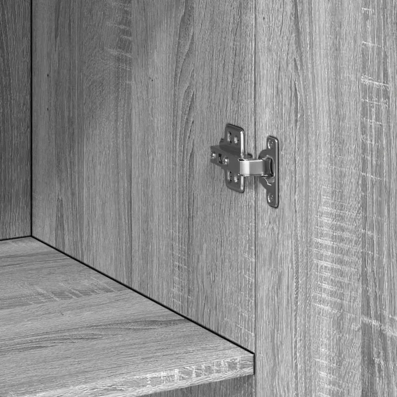 Buffet bahut commode armoire meuble de rangement organisateur cuisine salle de séjour salon haut sonoma 70 x 42,5 x 185 cm bois d'ingénierie gris 02_0035629