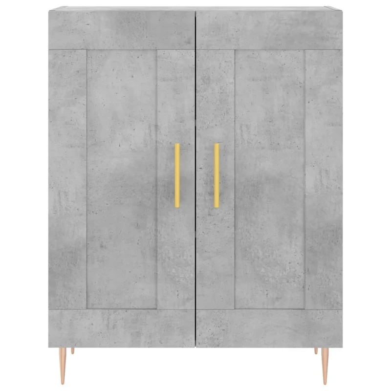 Buffet bahut commode armoire meuble de rangement organisateur cuisine salle de séjour salon haut 69,5 x 34 x 180 cm bois d'ingénierie gris 02_0034595