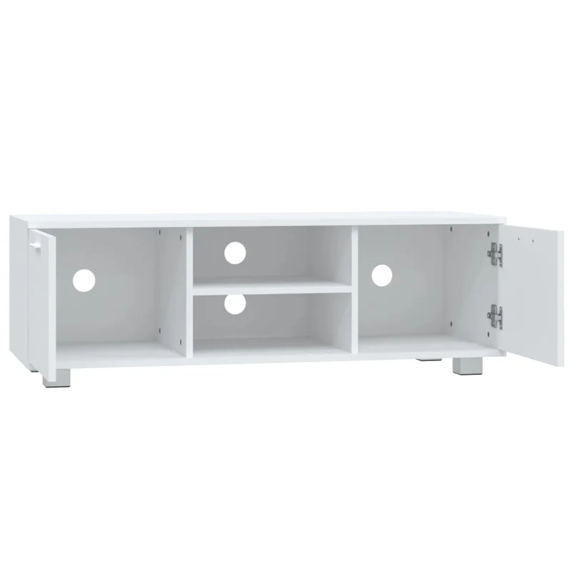 Meuble TV multimédia étagère télévision buffet téléviseur salle à manger salon chambre 120 x 40,5 x 35 cm bois d'ingénierie blanc 02_0025875