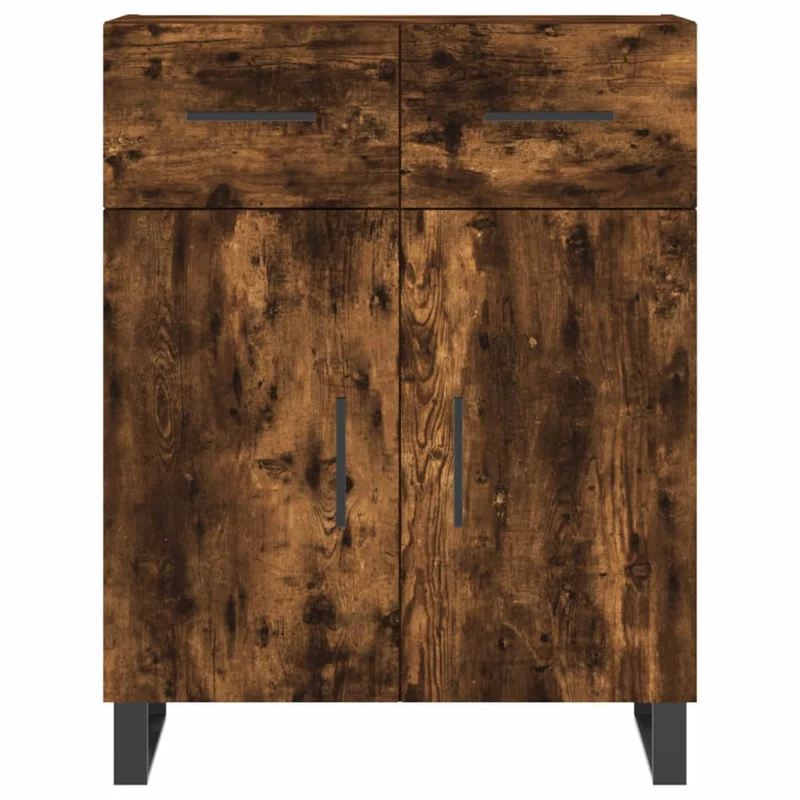 Buffet bahut commode armoire meuble de rangement organisateur cuisine salle de séjour salon haut 69,5 x 34 x 180 cm bois d'ingénierie marron 02_0033407