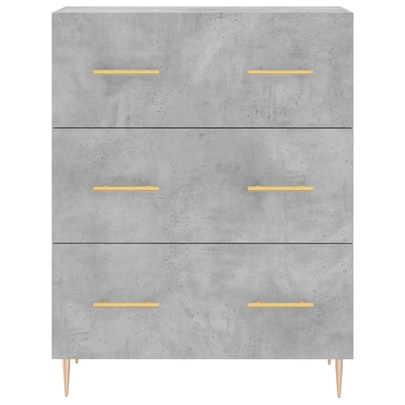 Buffet bahut commode armoire meuble de rangement organisateur cuisine salle de séjour salon haut 69,5 x 34 x 180 cm bois d'ingénierie gris 02_0034495