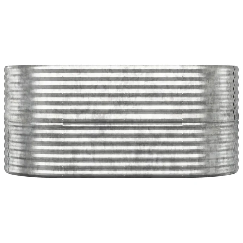 Jardinière bac lit surélevé plantes fleurs terrasse jardin de jardin acier enduit de poudre argenté Argent 02_0039689