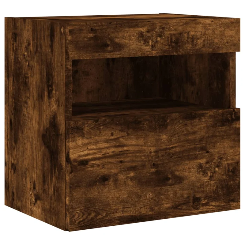 Meubles TV multimédia étagère télévision buffet téléviseur salle à manger salon chambre avec LED 5 pièces chêne fumé bois d'ingénierie brun 02_0029407