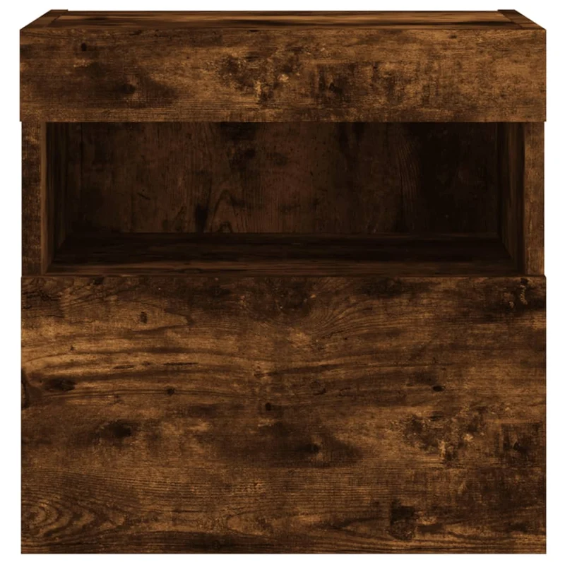 Meubles TV muraux multimédia étagère télévision buffet téléviseur salle à manger salon chambre et lumières LED 2 pièces chêne fumé 40 x 30 x 40 cm brun 02_0029139
