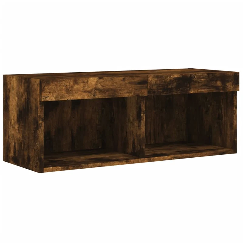 Meubles TV multimédia étagère télévision buffet téléviseur salle à manger salon chambre avec LED 6 pièces chêne fumé bois d'ingénierie brun 02_0029451