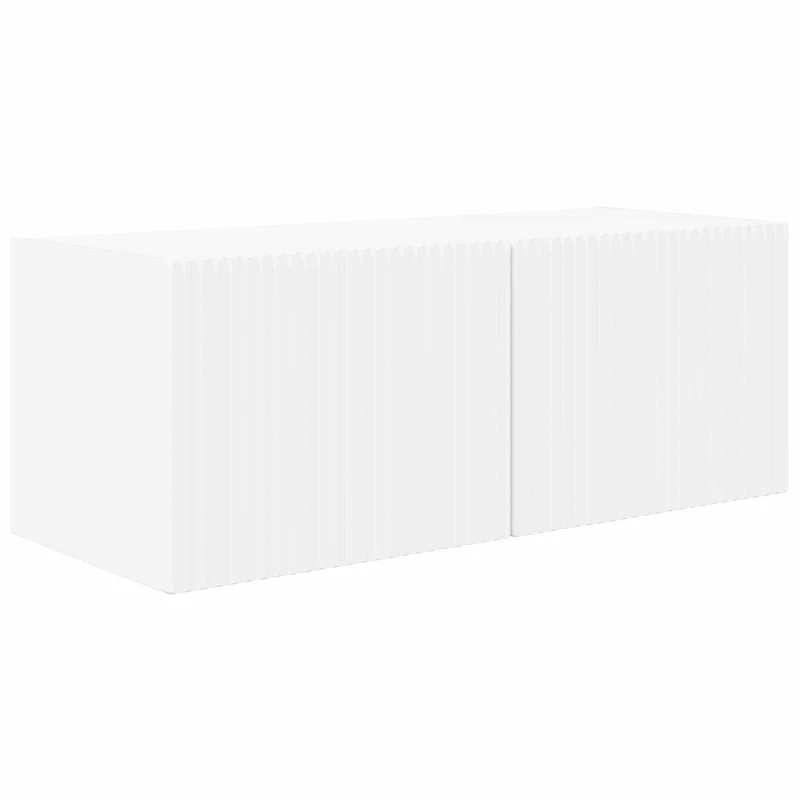 Meuble TV mural moderne modulable rangement généreux 98 x 31 x 29,5 cm en bois blanc 02_0056199