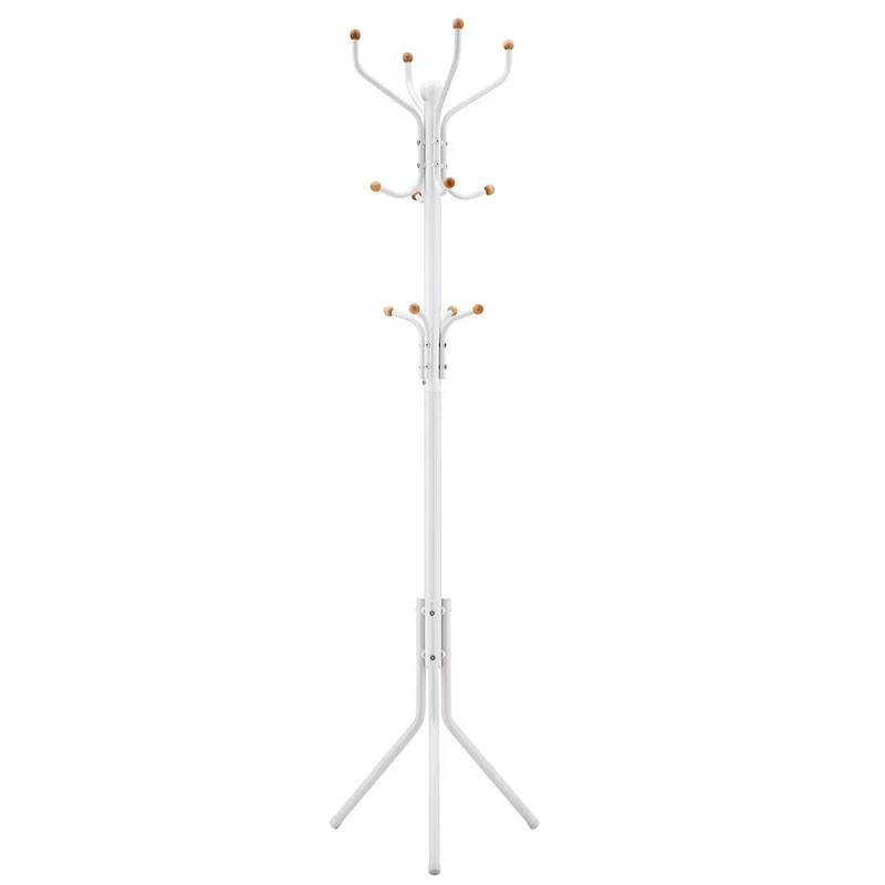 Porte-manteau sur pied Hauteur de 182 cm perroquet de 3 tubes en fer blanc 12_0003190