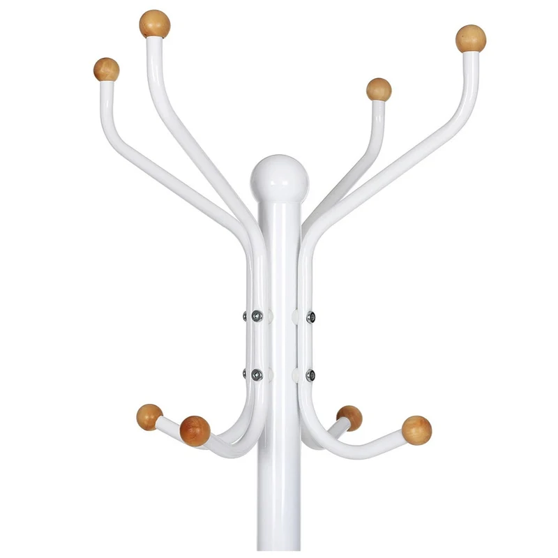 Porte-manteau sur pied Hauteur de 182 cm perroquet de 3 tubes en fer blanc 12_0003190