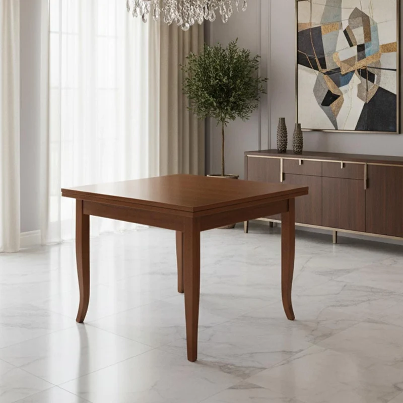 Tavolo quadrato allungabile 90x90 colore noce - Verona