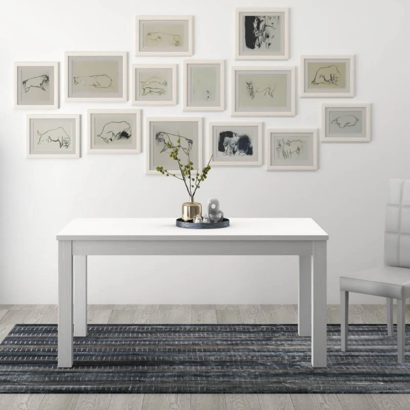 Tavolo allungabile colore bianco frassinato 160x90 cm - Empoli