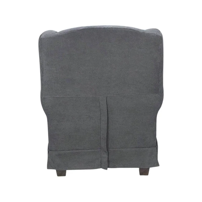 Poltrona rivestita in tessuto colore grigio monaco 15 e struttura in legno - Ebro
