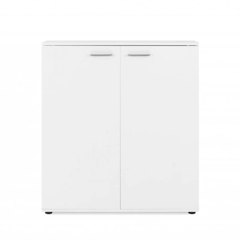 Scarpiera 100x110h cm con 2 ante e 8 ripiani colore bianca - Satos02A