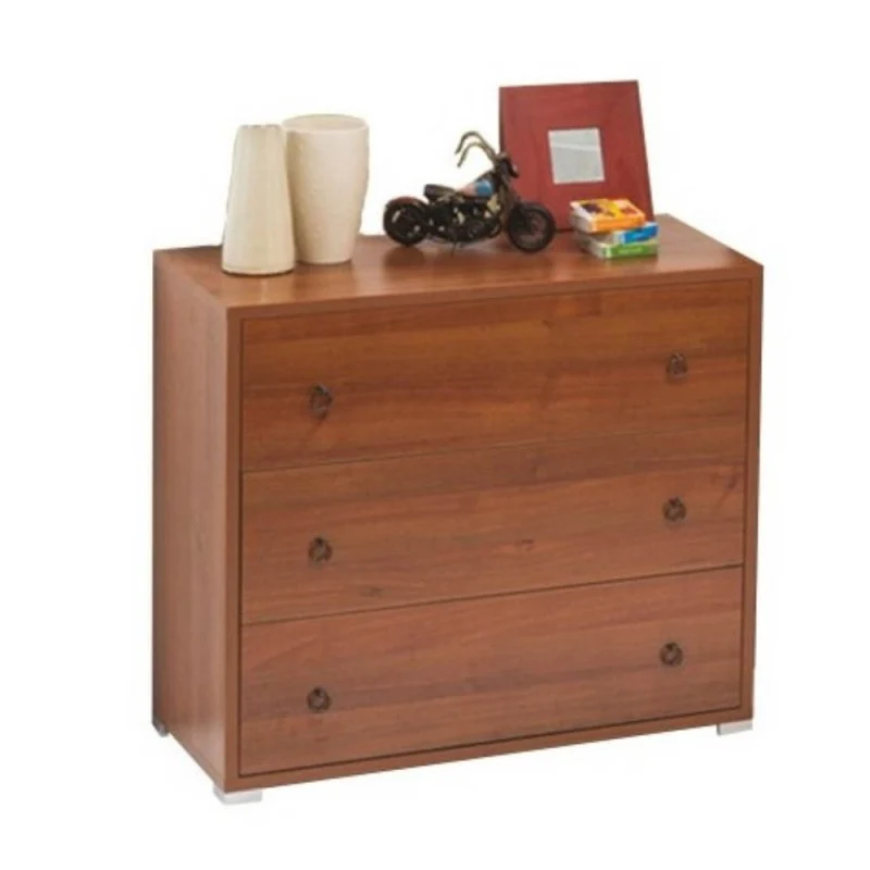 Comò con 3 cassetti colore noce antico 91x45x81H cm
