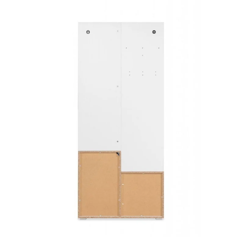 Mobile da ingresso 85x195h cm con specchio e appendiabiti colore bianco - Image