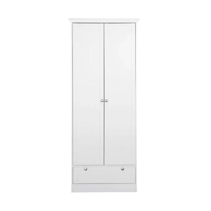 Armadio scarpiera 80x200h cm com due ante e cassetto colore bianco - Landwood