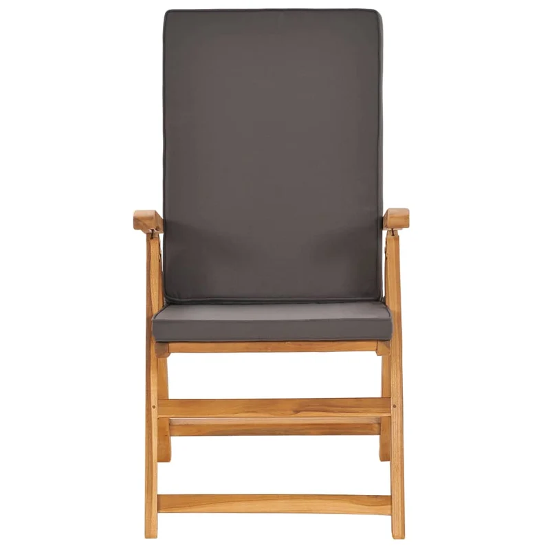 Salon de jardin meuble d'extérieur ensemble de mobilier 5 pièces avec coussins gris bois de teck massif 02_0016382
