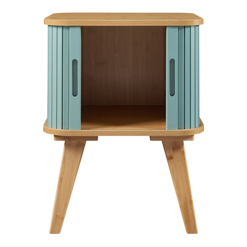 Table d'appoint bambou 59 x 45 x 45 cm naturel bleu 03_0010969