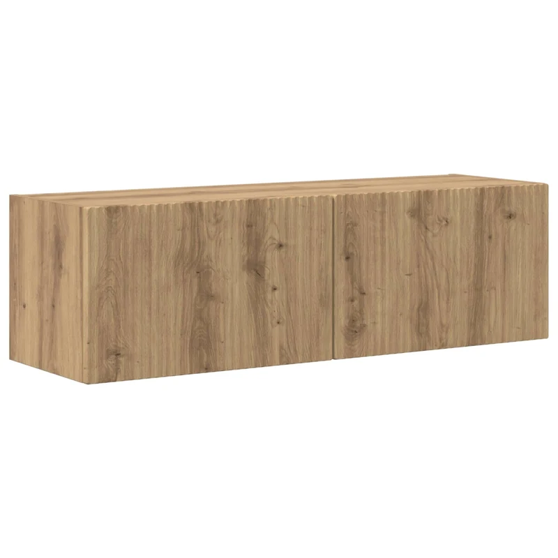 Meuble TV mural moderne organisé gain de place 98 x 31 x 29,5 cm en chêne artisanal 02_0056216