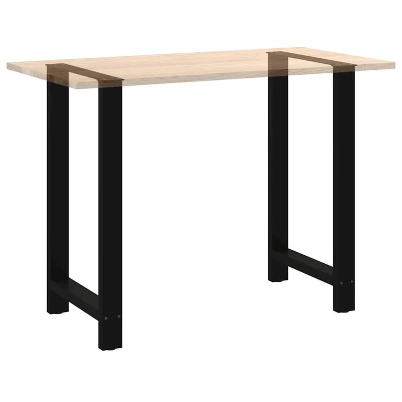 Lot de 2 pieds de table de bar modernes 60 x 100 cm avec nivelleurs réglables en acier thermolaqué noir 02_0057584