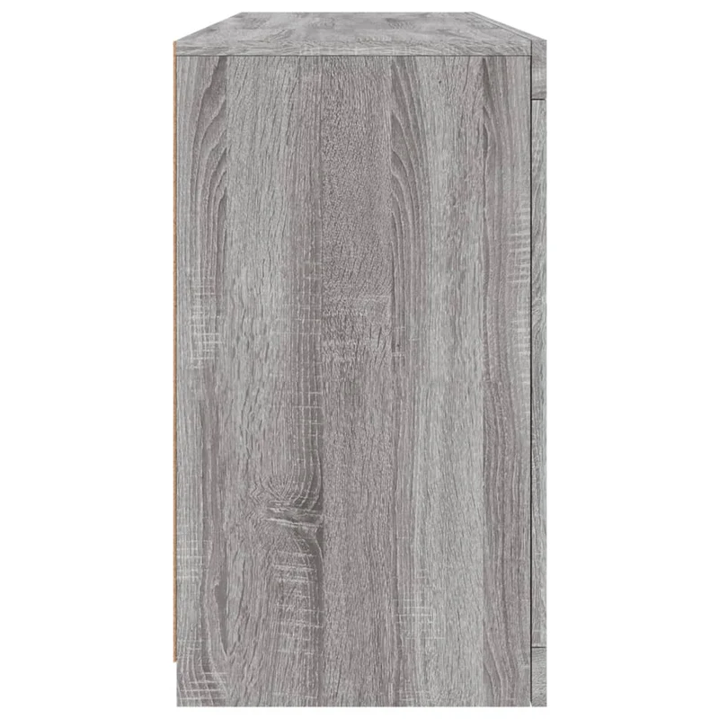Buffet bahut commode armoire meuble de rangement organisateur cuisine salle de séjour salon avec lumières LED sonoma 142,5 x 37 x 67 cm gris 02_0030053