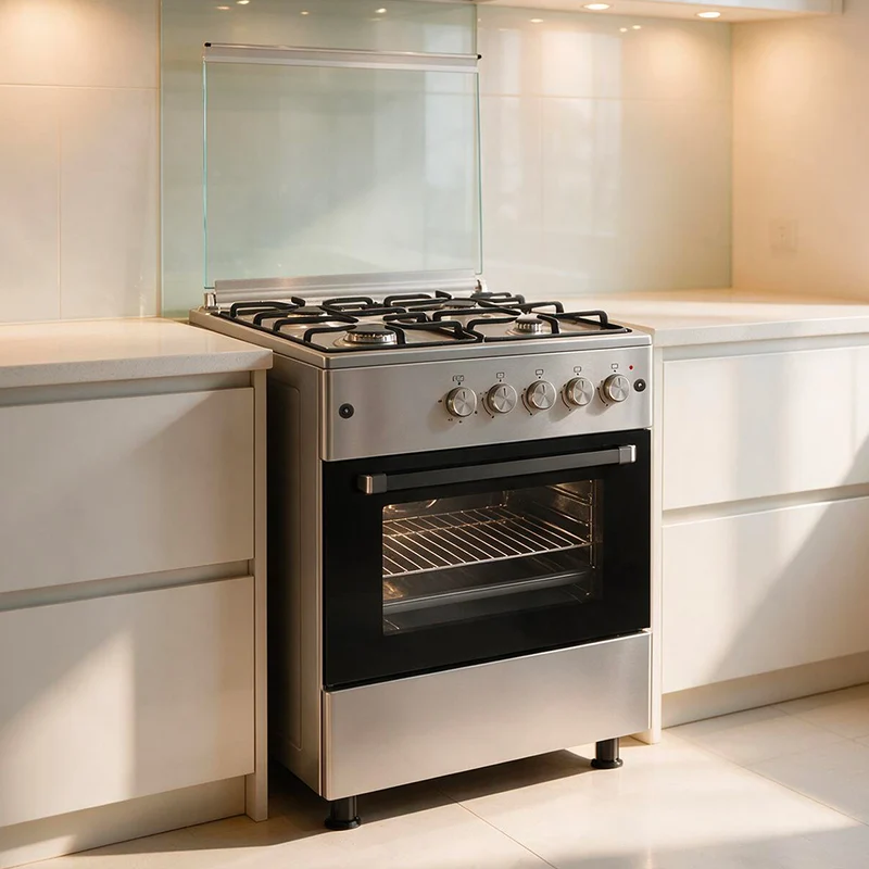 Cucina a gas 50x80h cm in acciaio inox con forno classe A - Flora 60