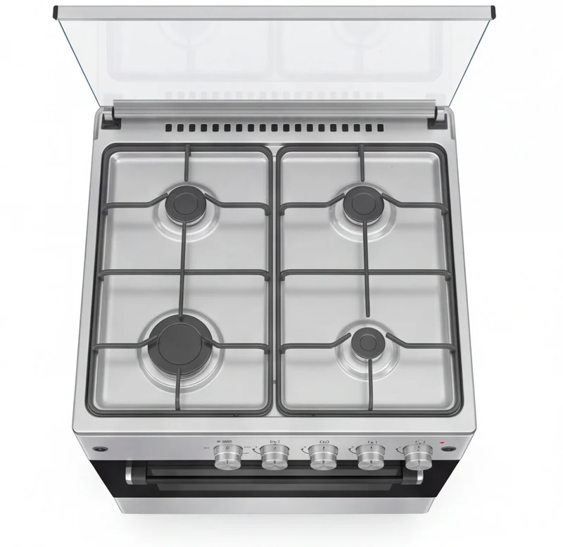 Cucina a gas 50x80h cm in acciaio inox con forno classe A - Flora 60