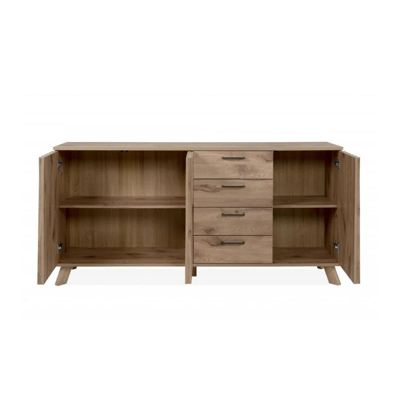 Madia 175 cm con 3 ante e 4 cassetti colore rovere - Wellington51A