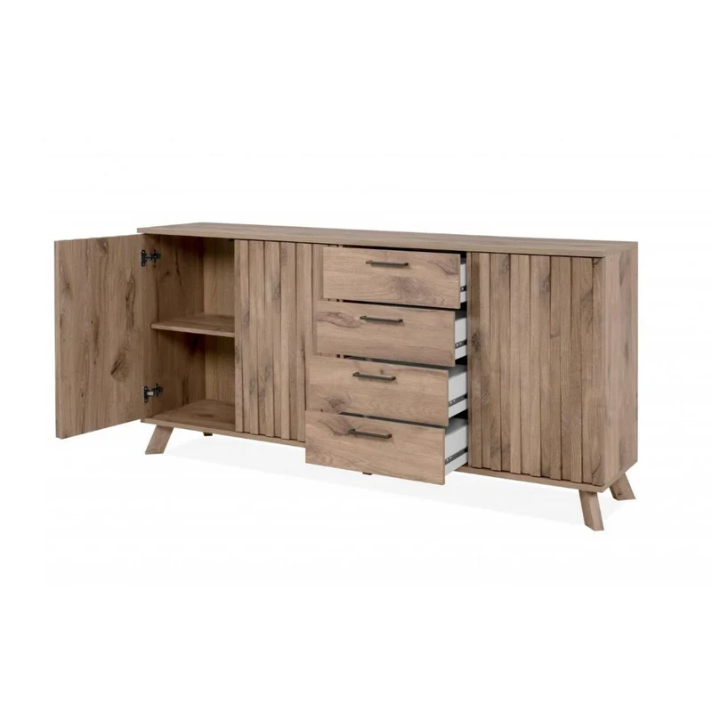 Madia 175 cm con 3 ante e 4 cassetti colore rovere - Wellington51A