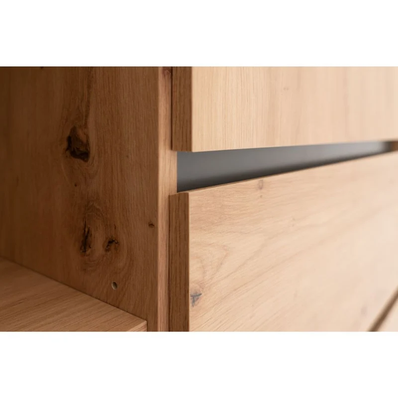 Credenza 120x140h cm con ante e cassetti colore quercia e antracite - Denver 51