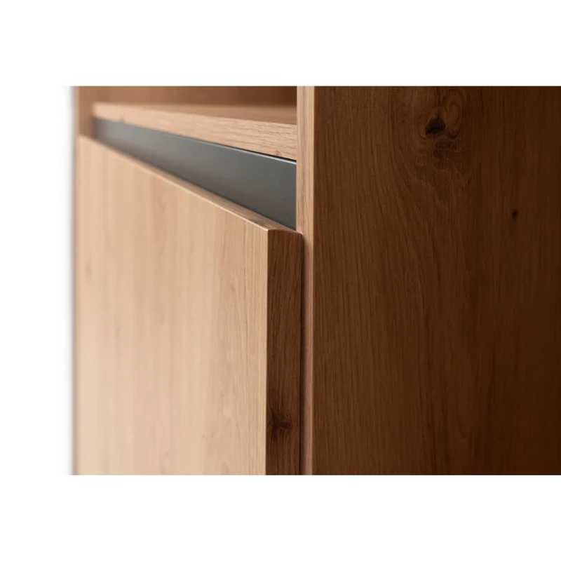Credenza 120x140h cm con ante e cassetti colore quercia e antracite - Denver 51