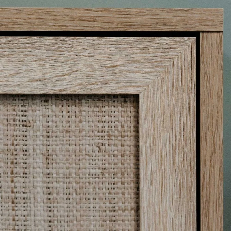 Madia a 4 ante e 2 cassetti 180x70h cm colore effetto vimini - Bali 51B