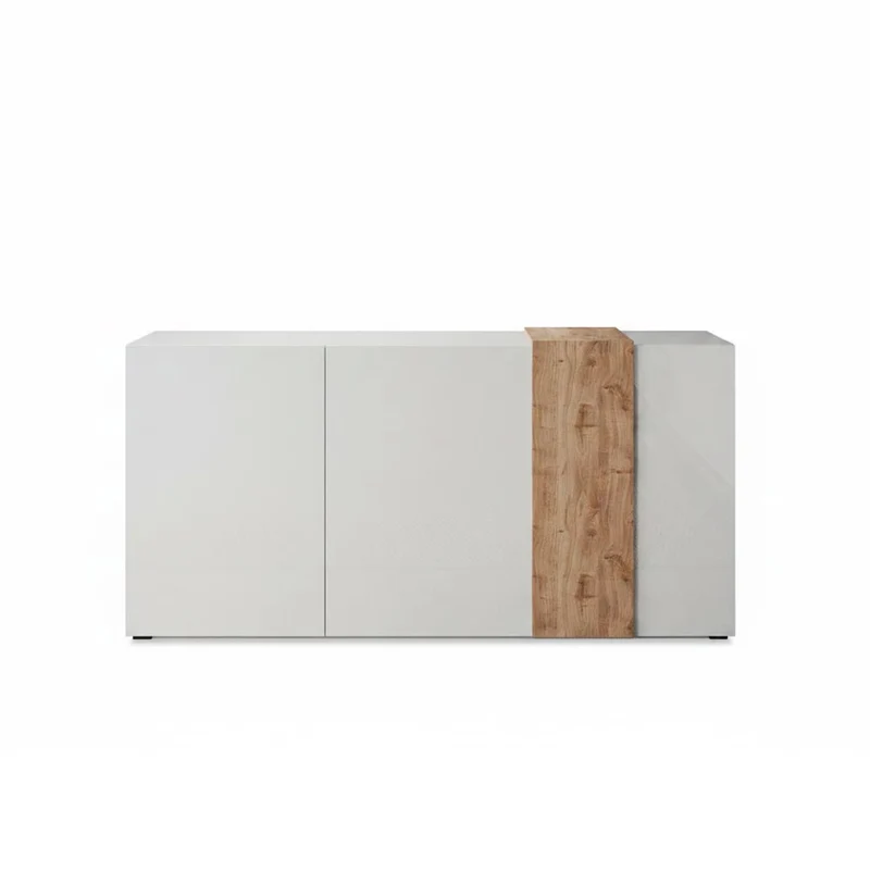 Madia con 2 ante e 3 cassetti 181 cm colore bianco e rovere - Sabry