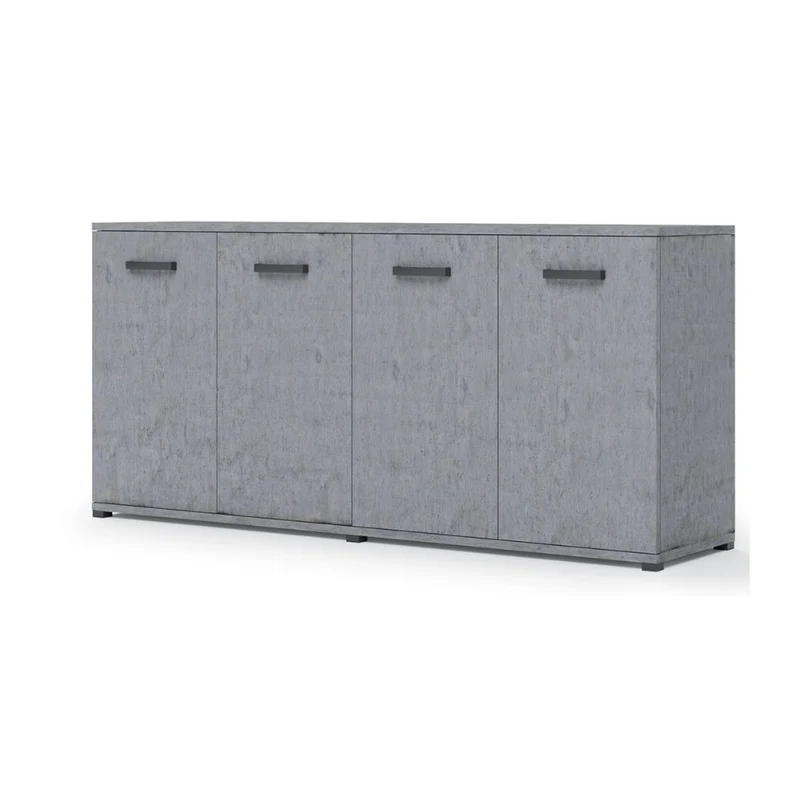 Mobile multiuso con 4 ante colore cemento 180x80H cm - Viareggio