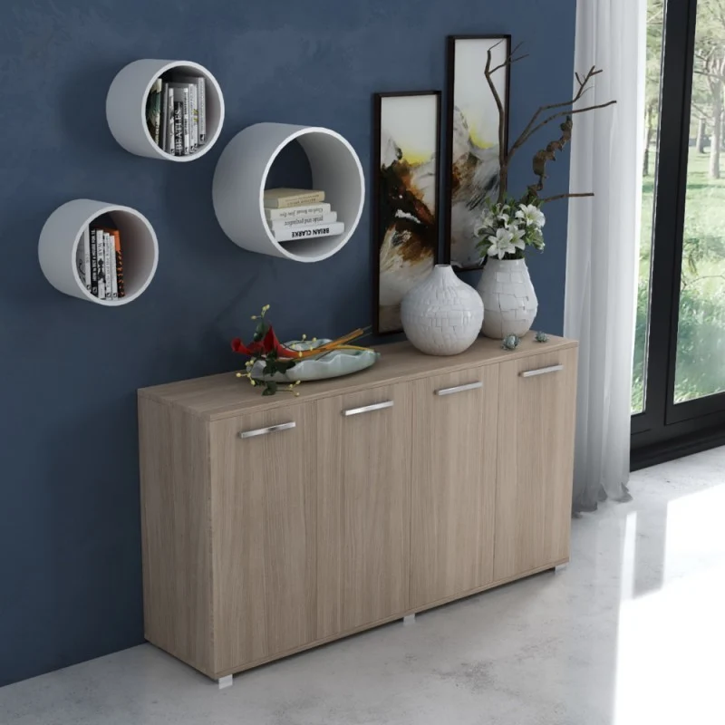 Mobile multiuso con 4 ante colore olmo 180 cm - Viareggio