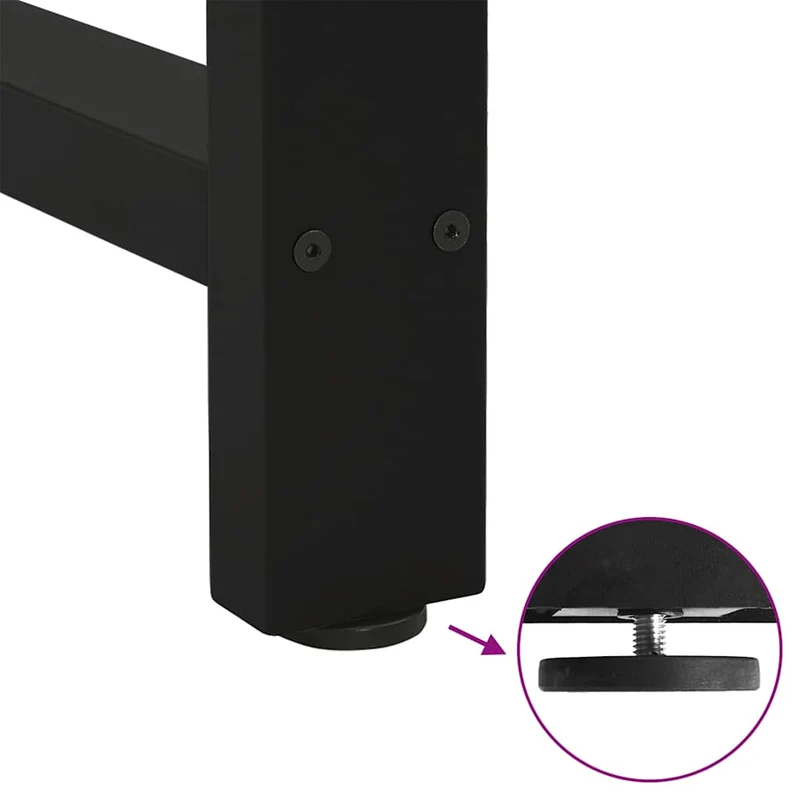 Lot de 2 pieds de table de bar réglables noir 50 x 110 cm design moderne en acier noir 02_0057592