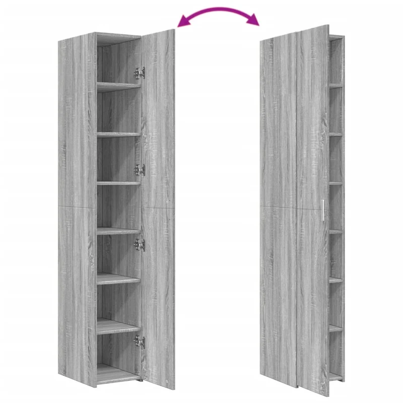 Buffet bahut commode armoire meuble de rangement organisateur cuisine salle de séjour salon haut sonoma 30 x 42,5 x 185 cm bois d'ingénierie gris 02_0035172