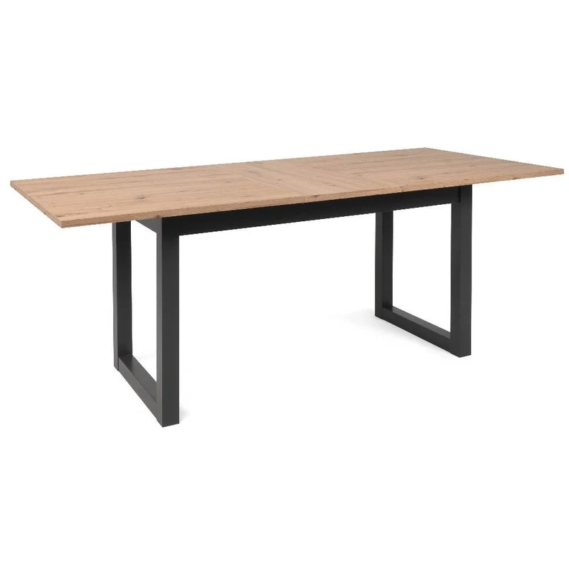 Tavolo allungabile 160x90 cm con piano colore quercia e struttura antracite - Denver 50