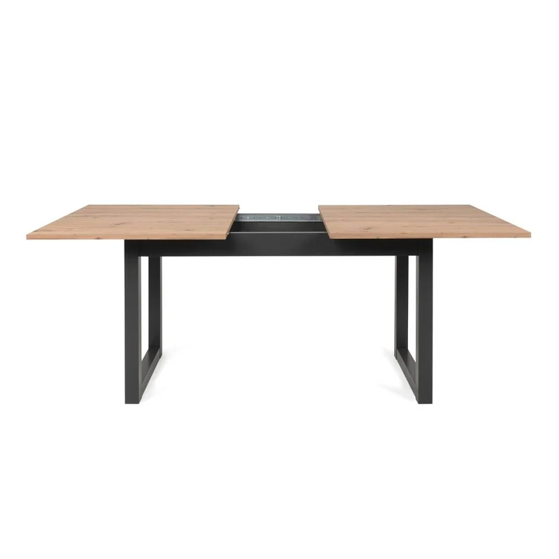 Tavolo allungabile 160x90 cm con piano colore quercia e struttura antracite - Denver 50