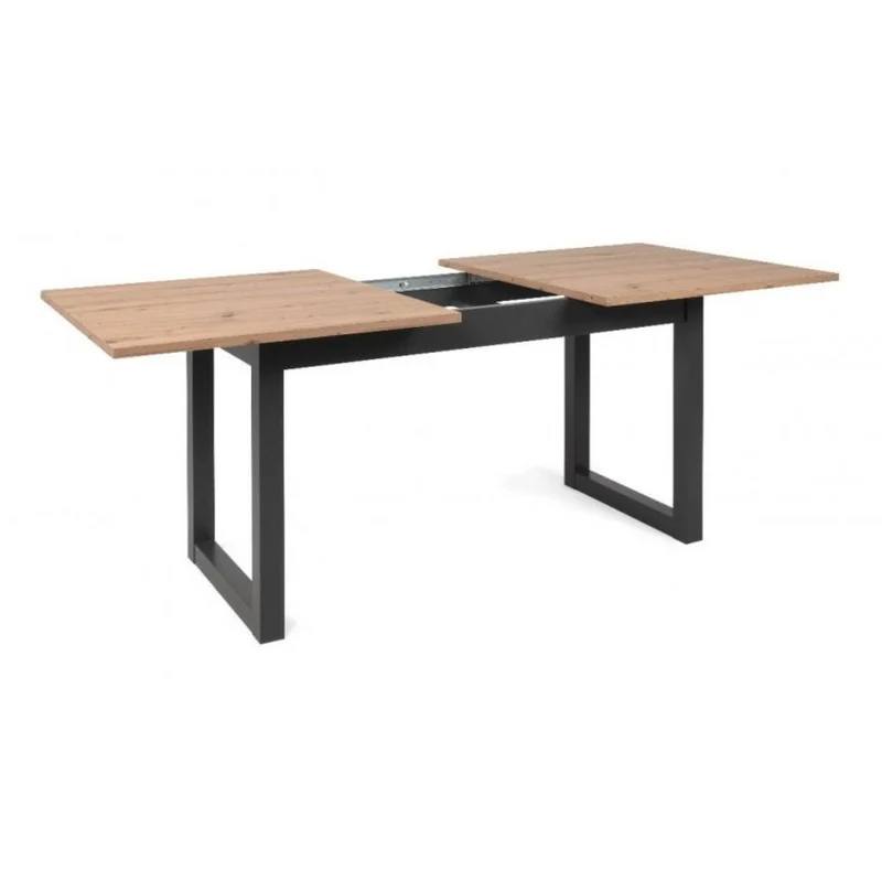 Tavolo allungabile 160x90 cm con piano colore quercia e struttura antracite - Denver 50