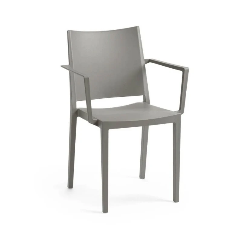Set 4sedie polipropilene colore grigio per interno o esterno - Mosk