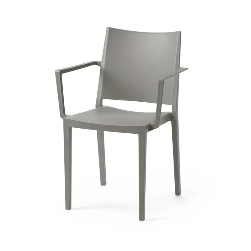 Set 4sedie polipropilene colore grigio per interno o esterno - Mosk