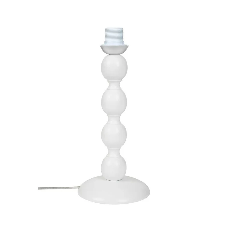 Lampada da tavolo con base bianca e paralume tessuto turchese - LAGUNA H372877