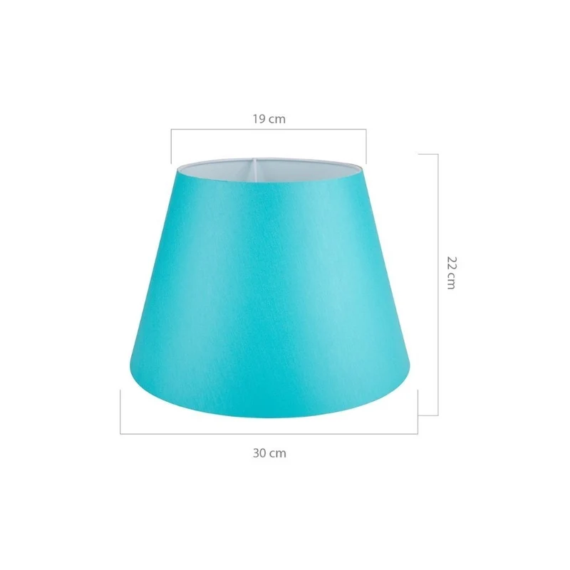 Lampada da tavolo con base bianca e paralume tessuto turchese - LAGUNAH272877
