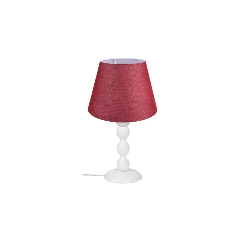 Lampada da tavolo con base bianca e paralume tessuto rosso - LAGUNAH272865
