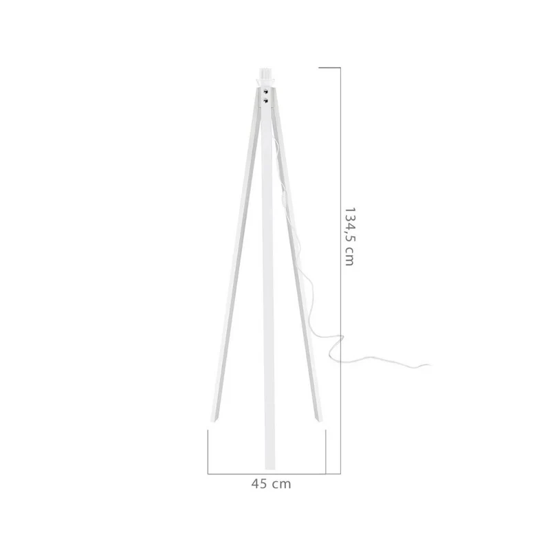 Lampada da terra con treppiede bianco e paralume nero - Tripod DECOBI2660